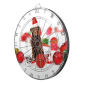 ブラウンラブラドールドッグクリスマスwギフトサンタハット ダーツボード (正面右)