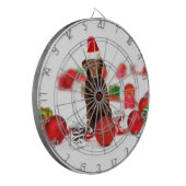 ブラウンラブラドールドッグクリスマスwギフトサンタハット ダーツボード (正面左)