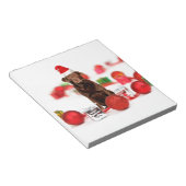 ブラウンラブラドールドッグクリスマスwギフトサンタハット ノートパッド (アングル)