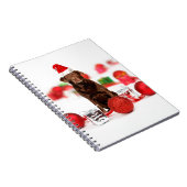 ブラウンラブラドールドッグクリスマスwギフトサンタハット ノートブック (右側)