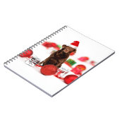 ブラウンラブラドールドッグクリスマスwギフトサンタハット ノートブック (左側)