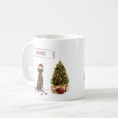 ブラウンラブラドールリトレおもしろいーバークリスマスドッグ コーヒーマグカップ (正面左)