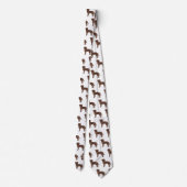 ブラウンラブラドールレトリエバーパターンカスタムモノグラム ネクタイ (裏面)