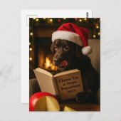 ブラウンラブラドール「チーズ税」クリスマスポストカード ポストカード (正面/裏面)