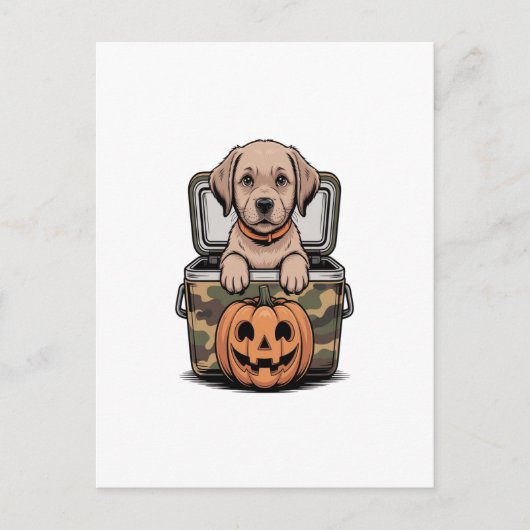 ブラウンラブラドール・ハロウィン ポストカード (正面)