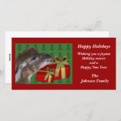 ブラウンラマファームアニマルクリスマスホリデーカード シーズンカード (正面/裏面)