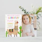 ブラウンラマ誕生日招待状と写真 招待状 (スタンド正面)