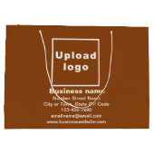 ブラウンラージサイズのビジネスブランド抱き枕 ラージペーパーバッグ (裏面)