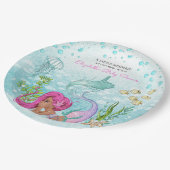 ブラウンリトルマーメイドベビーシャワー紙プレート ペーパープレート (アングル)