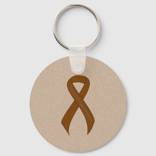 ブラウンリボンサポート認識度 キーホルダー (正面)