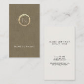 ブラウンリモダンネンエレガント金ゴールド(縦) 名刺 (正面/裏面)