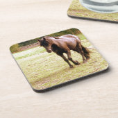 ブラウンリラックスホース歩く コースター (左側)