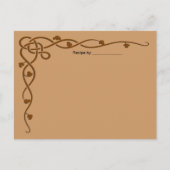 ブラウンリーフつる植物レシピ空白のカード ポストカード (正面)