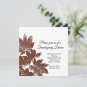 ブラウンリーフスタンプ感謝祭ディナー招待状 招待状 (スタンド正面)