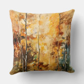 ブラウンリーフ自然セレニティ抽象芸術アート クッション (裏面)