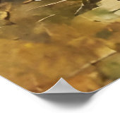 ブラウンリーフ自然セレニティ抽象芸術アート ポスター (角)