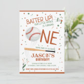 ブラウンルーキー野球1歳の誕生日 招待状 (スタンド正面)