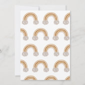 ブラウンレインボーディオナズラキュート小さな男の赤ちゃんシャワー 招待状 (裏面)