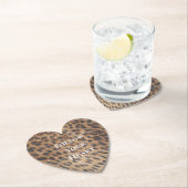 ブラウンレオパードアニマルプリントスパークル ペーパーコースター (インサイチュ)