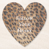 ブラウンレオパードアニマルプリントスパークル ペーパーコースター (正面)