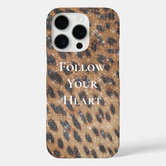 ブラウンレオパードアニマルプリントスパークル Case-Mate iPhoneケース (裏面)