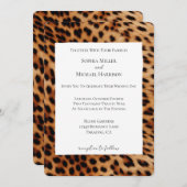 ブラウンレオパードアニマルプリント結婚ズ 招待状 (正面/裏面)