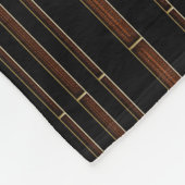 ブラウンレザーとブラック フリースブランケット (角)