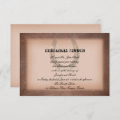 ブラウンレザーのリハーサルでのラッキ結婚ー馬蹄 招待状 (正面/裏面)