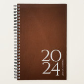 ブラウンレザーイメージパーソナル202x週間 プランナー手帳 (正面)