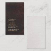 ブラウンレザーエレガントルックプロフェッショナルクラシック 名刺 (正面/裏面)