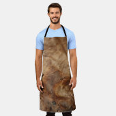 ブラウンレザーカウハイドプリントオールオーバープリントエプロン エプロン (着用した状態)