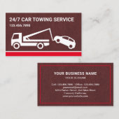 ブラウンレザーカー牽引サービス牽引トラック 名刺 (正面/裏面)