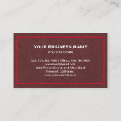 ブラウンレザーカー牽引サービス牽引トラック 名刺 (裏面)