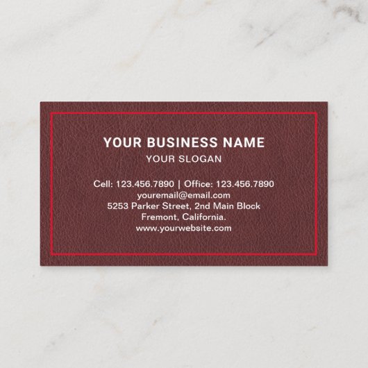 ブラウンレザーカー牽引サービス牽引トラック 名刺 (裏面)