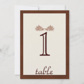 ブラウンレザークラシックの記念日テーブル番号 招待状 (裏面)