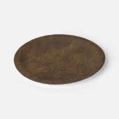 ブラウンレザークラシックテクスチャ ペーパープレート (アングル)