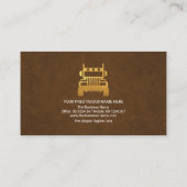 ブラウンレザーグランジ金ゴールドトラックボックス輸送 名刺 (裏面)