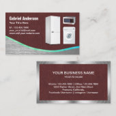 ブラウンレザースチール製家電製品修理 名刺 (正面/裏面)