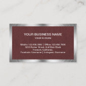 ブラウンレザースチール製家電製品修理 名刺 (裏面)