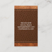 ブラウンレザーステッチ背景 予約カード (裏面)