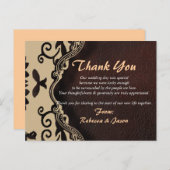 ブラウンレザーダマスクカントリー感謝していウェディングユー ポストカード (正面/裏面)