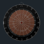 ブラウンレザーテクスチャブラック縁ど ダーツボード<br><div class="desc">黒ミニマル輪の茶色のフェイク皮質感を特徴とする縁どデザイン。</div>