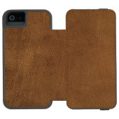 ブラウンレザーテクスチャプリント INCIPIO iPhoneウォレットケース (フォリオ Open)