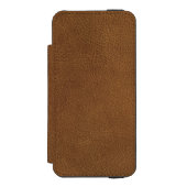 ブラウンレザーテクスチャプリント INCIPIO iPhoneウォレットケース (フォリオ 正面)