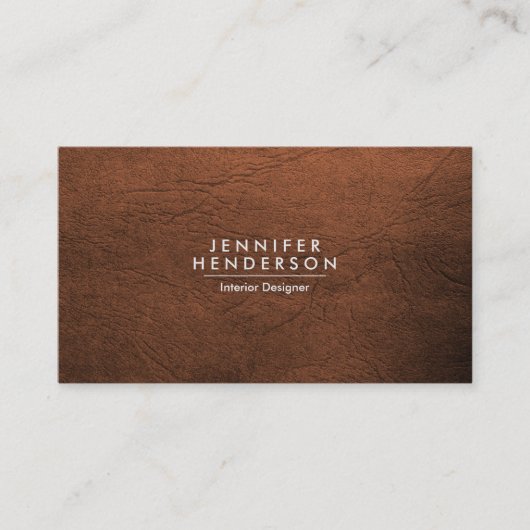 ブラウンレザーテクスチャ 名刺 (正面)