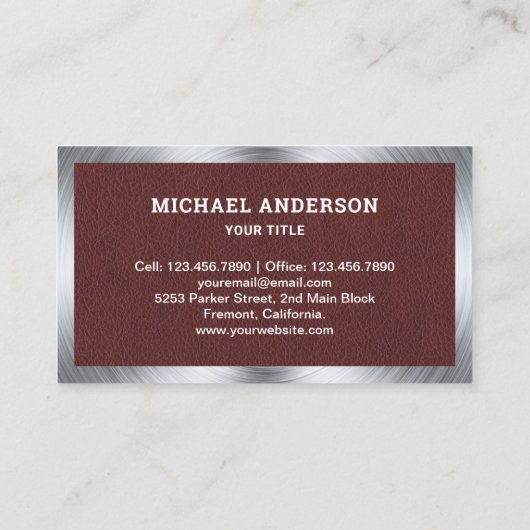 ブラウンレザーハウスルーフィング建築ルーファー 名刺 (裏面)