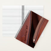 ブラウンレザーフェイクの思考の解凍パーソナライズされた済み ノートブック (内側)