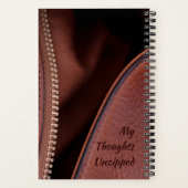 ブラウンレザーフェイクの思考の解凍パーソナライズされた済み ノートブック (裏面)