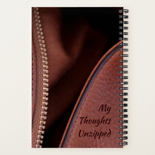 ブラウンレザーフェイクの思考の解凍パーソナライズされた済み ノートブック (裏面)