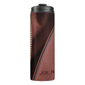 ブラウンレザーフェイクの解凍スタイリッシュ済み タンブラー (正面)